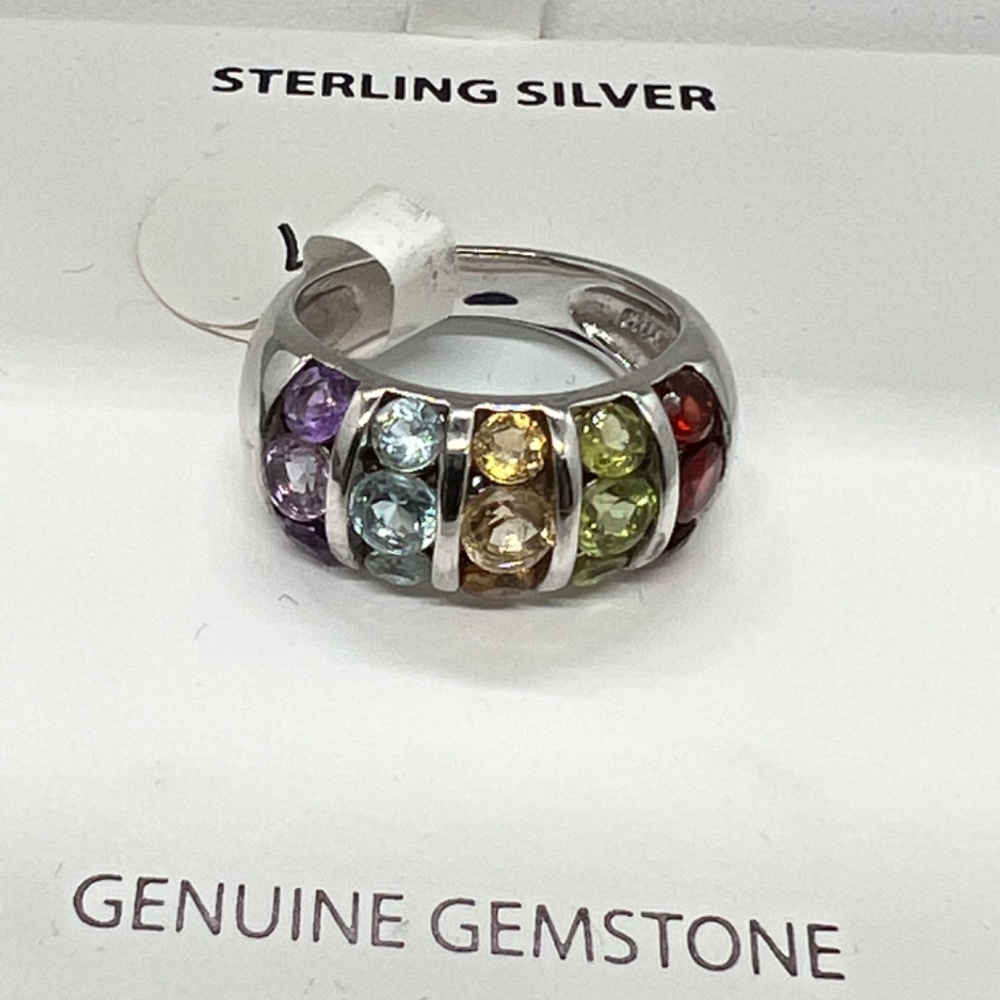 Multi Gemstone Womens Sterling Silver 925 Ring. - Picture 3 of 8